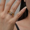 ZOEXUE 18k Gold Plated Interlocked Stackable Rings for Women Non-Tarnish