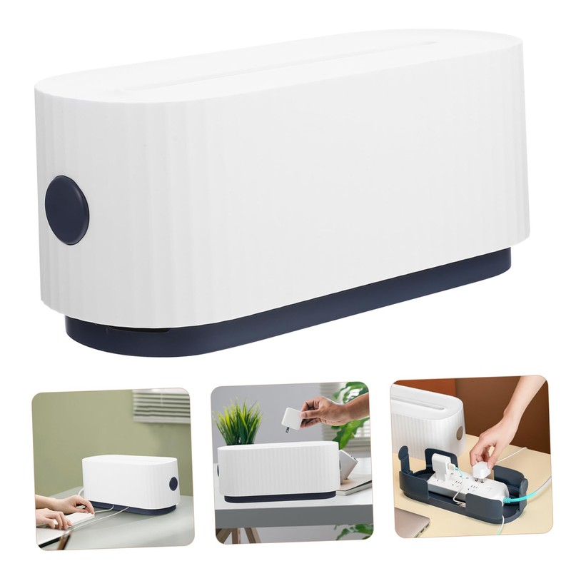 KOMBIUDA Creative Cable Management Box Durable Cord Organizer for Tidy