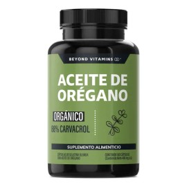 Beyond Vitamins | Aceite De Oregano Orgánico 100% Natural Con 88% Carvacrol | oil of oregano - Grado Alimenticio - (180 Cápsulas)