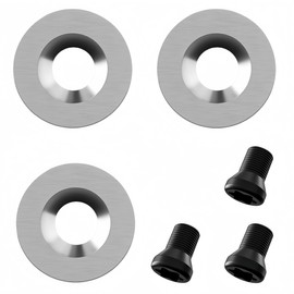 TBPA 3Pcs 12mm Round Tungsten Carbide Cutters Inserts Set for Wood Lathe Turning Tools(Screw X3)