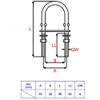 2Pcs 6mm AISI 316 Stainless Steel U Bolts with Plate