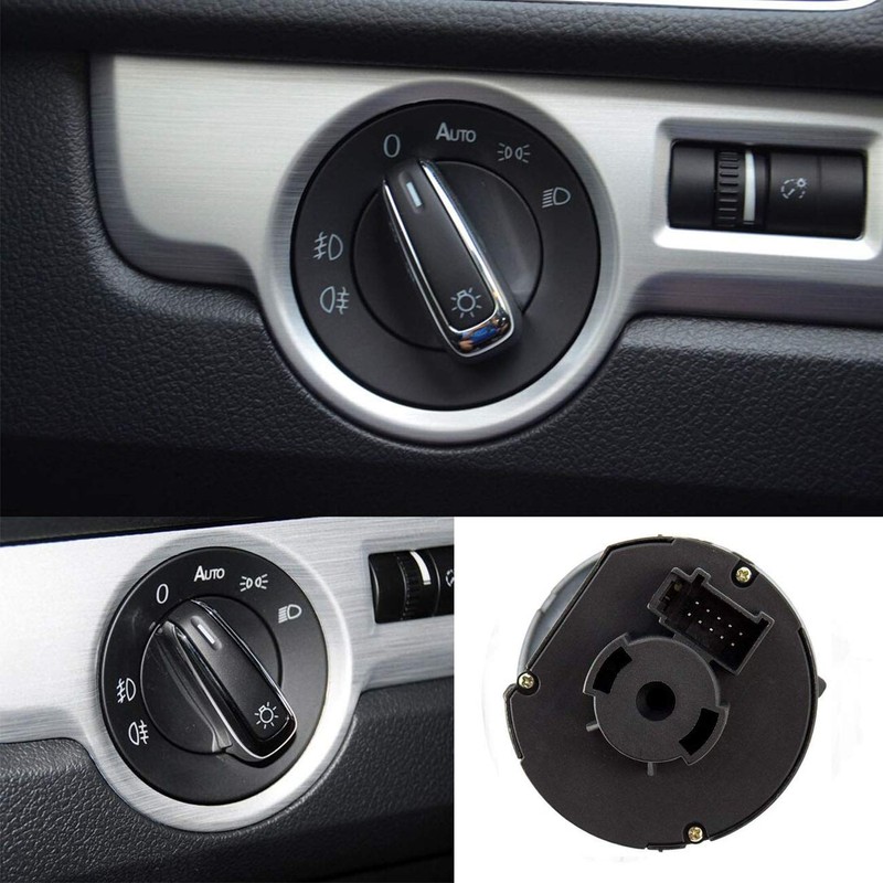 Ketofa Generic Auto Headlight Sensor Chrome Switch for Golf 5