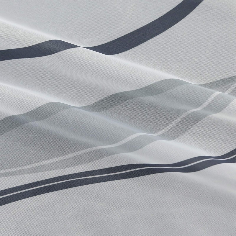 ESLIR Curtains with Tab-Top Curtains Transparent Waves Pattern Voile Grey