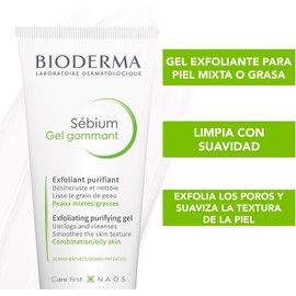 BIODERMA, Sébium Gel Exfoliante Purificante, Limpiador Facial para Imperfecciones, Skincare Piel Grasa o Mixta, 100ML