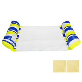 Formemory Float, 1 Seater, Float, For Adults, Float, 27.6 x 51.2 inches (70 x 130 cm), Water Hammock + 2 Vinyl Repair Tapes, For Adults, Float, Water Hammock, Strong Buoyancy, Folding, Heat Protection, Pool, Summer Play, Swimming Pool, Single Seater, Swi
