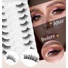 Half Lashes Wispy Cat Eye, 15mm Half Lashes Natural Look,