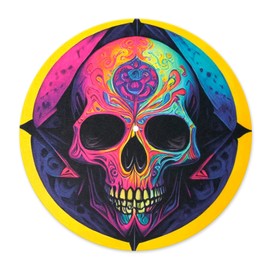 sdroceRyaM Turntable Platter Mat, 12 Inches Record Mat Felt Skull Pattern Anti-Static Slip Mat for Vinyl LP DJ Turntable Record Player, Reduces Vibrations & Improved Sound Clarity,Style A