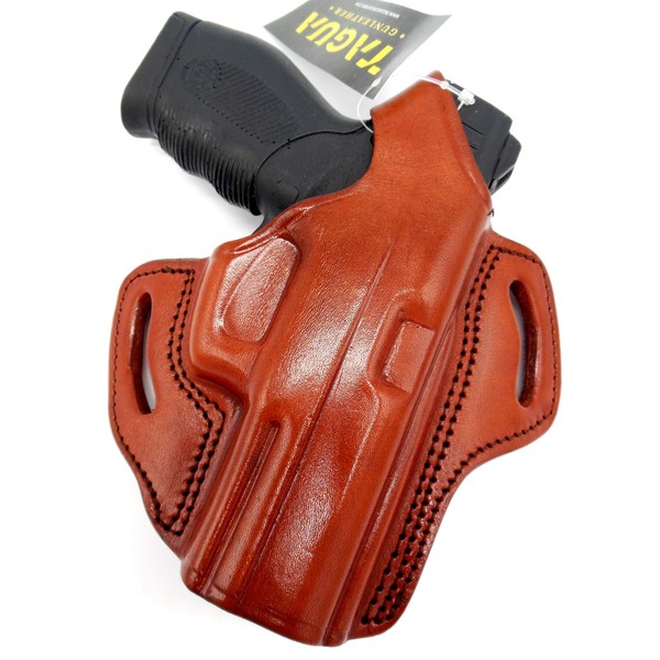 HOLSTERMART USA by TAGUA Right Hand Classic BH1 Brown Leather Thumb Break OWB Belt Holster for Taurus PT 24/7 and G2, 4.2"