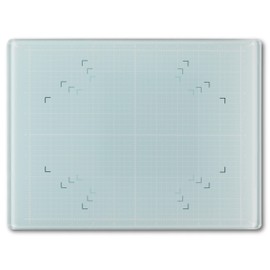 GLASSBOARD STUDIO Aqua Glass Craft Mat (9x12in) - Magnetic, Heat & Scratch Resistant, Stain-Proof for Crafting, Cutting, Painting, Mixed Media Artwork - Grid & Angle Lines, Non-Slip Rubber Feet