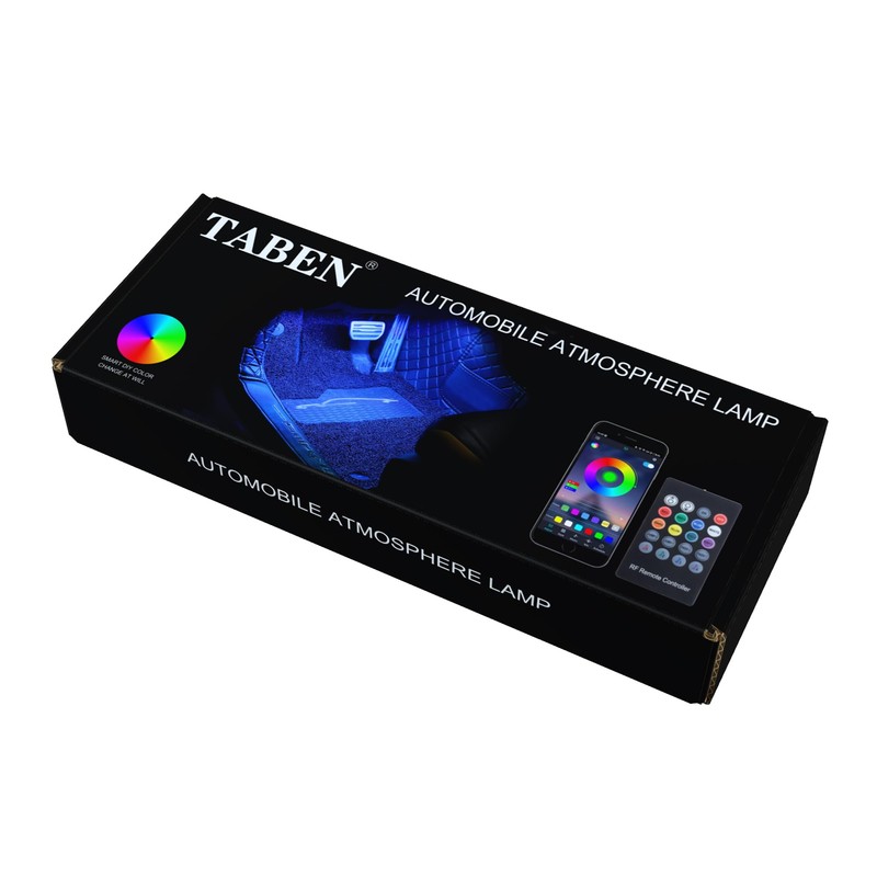TABEN Car Footwell Atmosphere Light Kit, Music Synchronisation Multicoloured RGB