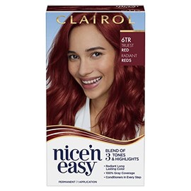 Clairol Nice'n Easy Permanent Hair Dye, 6TR Truest Red Hair Color, 1 Count