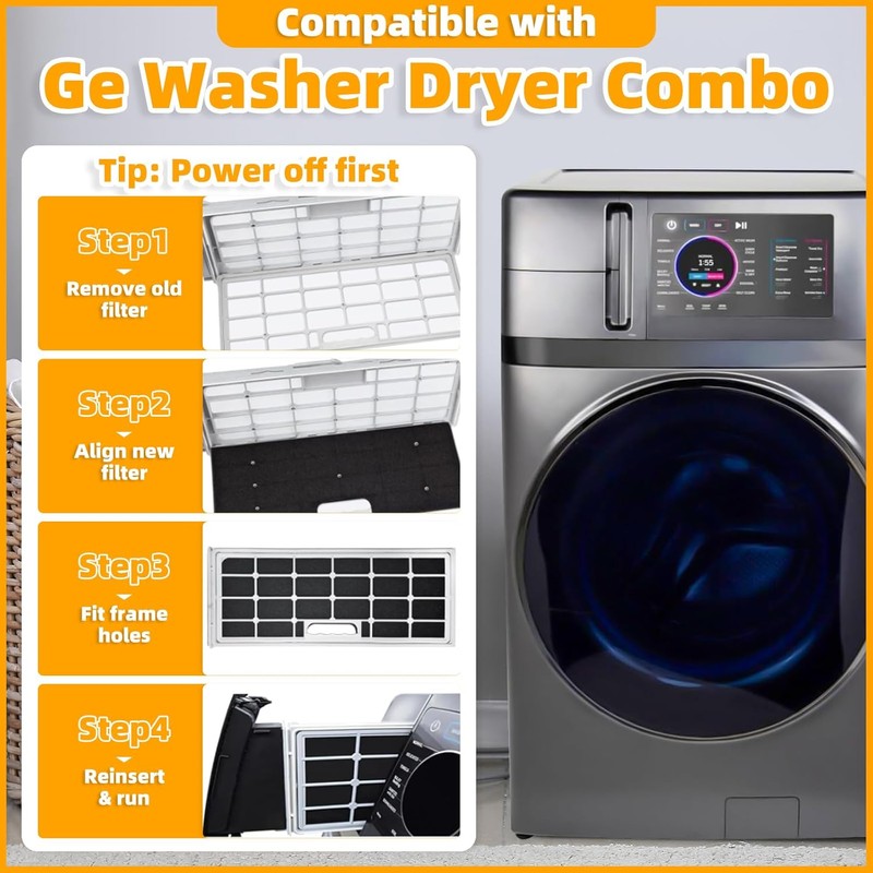 WH01X35719 Lint Filter for GE Washer Dryer Combo, Reusable and