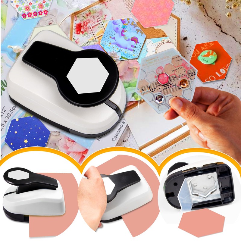 Hexagon Paper Punch, HexagonPunches for Paper Crafts, 1.97 Inch HexagonHole