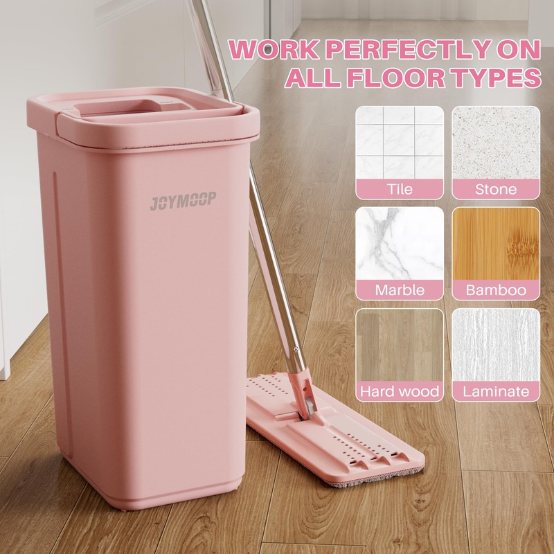 JOYMOOP Flat Mop Pads, Microfiber Mop Cleaning Pads, Washable Pads,