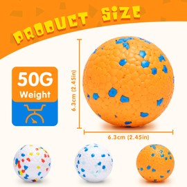 Nobleza 3 Pack Dog Balls Toys, Indestructible Dog Ball Toy, Nature Rubber High Bounce Solid Dog Balls for Throw and Fetch, Durable Floating Interactive Dog Toys, Medium, D6.3cm/2.48''