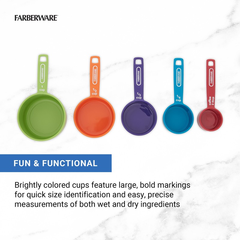 Farberware Professional 5-Piece Measuring Cup Set with Coffee Scoop Durable