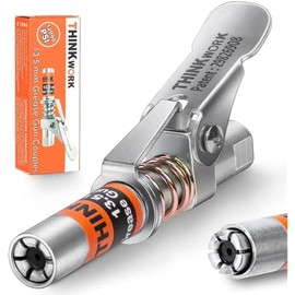 THINKWORK Grease Gun Coupler, 0.53" Grease Gun Tips, Strong Lock on Greases Gun Couplers, 12000 PSI Quick Release Grease Coupler, Compatible with All Grease Guns 1/8" NPT Grease Gun Fitting