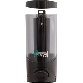 OVAL Dispensador de Jabón Líquido Rellenable 500 ml | Plástico ABS Uso Rudo Sistema Anti-Goteo Confiable Práctica y Durable | Color Negro/Humo