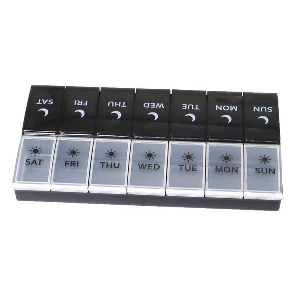 Large Weekly AM PM Pill Organizer 2 Time a Day,14