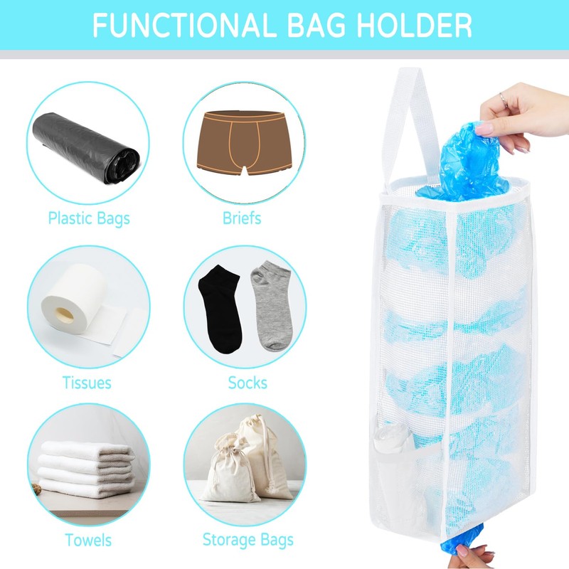LeCorner Plastic Bag Holder, Large Capacity Grocery Bag Holder, Breathable