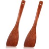 33 cm Wooden Spatula for Cooking, Long Handle, Pack of