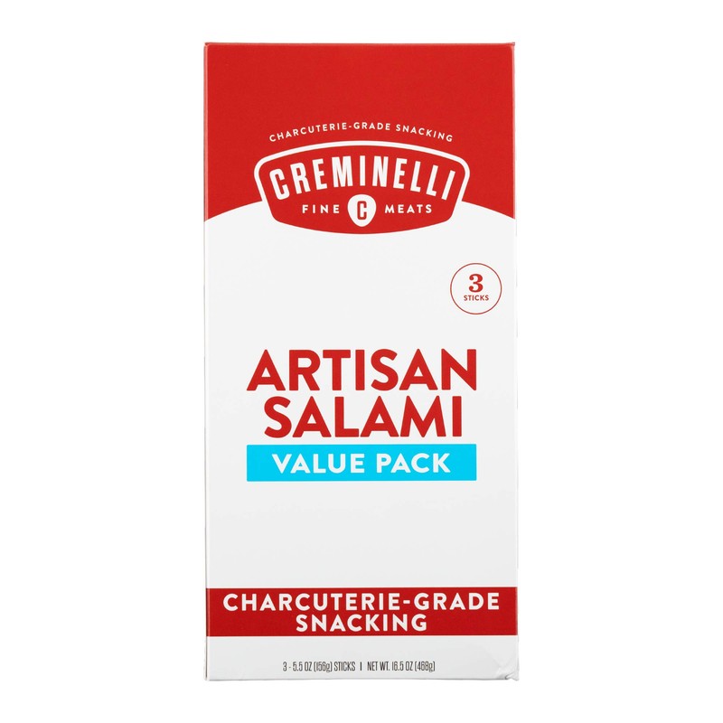 Creminelli Sopressata Salami, (3 count, 5.5oz), Humanely Raised Pork*, No