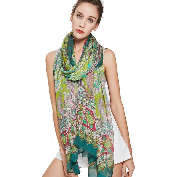DANA XU 100% Mulberry Satin Silk Summer Travel Scarf Extra