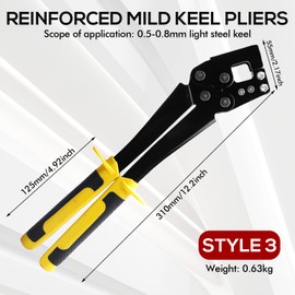 Crimping Pliers for Steel Bolts, Handle Crimper Tweezers, Drywall Pliers, Steel Stud Crimper, Punch Pliers Drywall, Metal Bolt Crimper, Effort for Building in Homes, Warehouses, etc. (Yellow)
