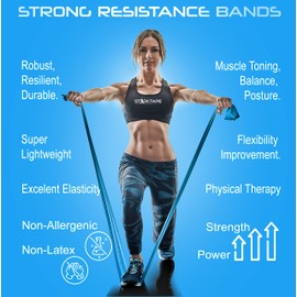 Starktape-Widerstandsbänder, Fitnessband professionelle Rolle. Physiotherapie-elastisches Übungs-Fitness-Workout-Band für Ober- und Unterkörper, Pilates, Reha, Yoga, Pilates, Training. X-Heavy Grau