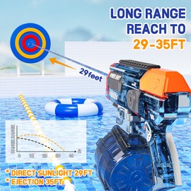 XAWACAH Electric Water Gun Toy Set, Squirt Gun Toy for Kids 3-5, 2 Set of Water Toy Pistol with Water Drum, Large Capacity Water Blaster for Summer Outdoor Toy Gifts for Boys Girls 3 4 5 (2 Pack)