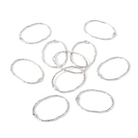 PandaHall 10pcs Alloy Oval Open Back Bezel Pendants - Platinum Plated Resin Earring Hollow Frame Blanks for DIY Resin Pressed Flower Jewelry Making