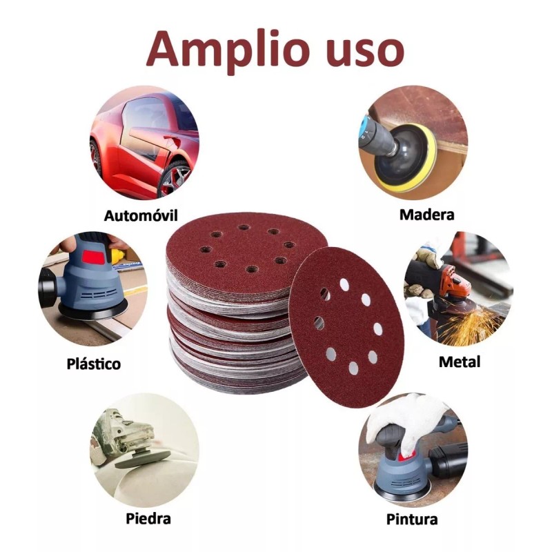 Generic 150 Discos De Lijas Orbital De 5 Pulgadas 60-1000(10tamanos)