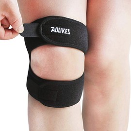 Rodillera con Soporte Doble para Rótula, Ajustable estabilizador de rodilla para tendinitis, artritis, menisco desgarro,correr, voleibol,alivio del do lor de rodilla, recuperación de lesiones, deportes (2, Negro)