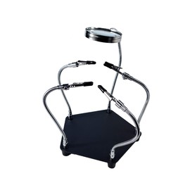 Kaisiking Helping Hands Soldering Station Kit • Magnifying Glass • 4 Flexible Helping Hand Arms • Third Hand Soldering Tool for Electronic Repair Soldering Jewelry Crafts