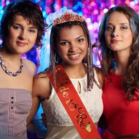 Bride To Be Sash & Crystal Crown Kit in Red - Bridal Shower Decorations, Bachelorette Party Decor, and Gifts for Bride