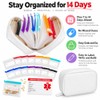 Waterproof Travel Pill Organizer,14 Pouches&Medical Information Card White
