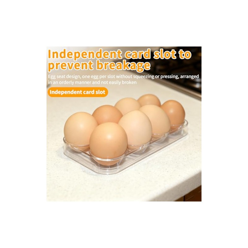 Pack of 2 Fridge Egg Holders, 16 Eggs Space Saving