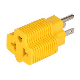 [2-Pack] Nema 15 Amp to 20 Amp Plug Adapter NEMA 5-15P to 5-15/20R (Comb 20Amp T Blade) 15 Amp Household Plug to 20 Amp T-Blade AC Power Adapter Yellow