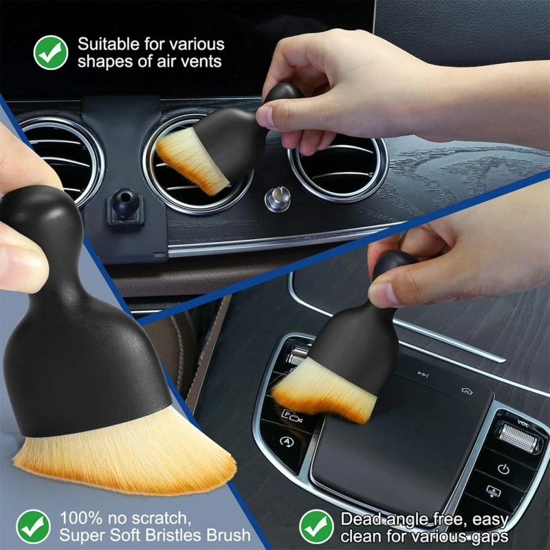 Fitosy Car Interior Duster Detail Brush Cleaning Gel Kit, Soft
