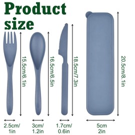 2 Sets Portable Reusable Cutlery Set with Case – Eco-Friendly Travel Utensils for Work, School & Camping – Lightweight, Durable & Dishwasher Safe