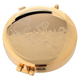 Holyart Pyxes and Burses: Gold plated pyx with engraved Last Supper 2 in
