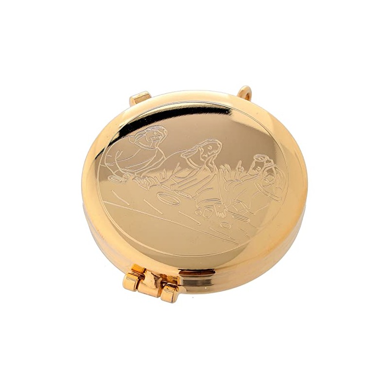 Holyart Pyxes and Burses: Gold plated pyx with engraved Last