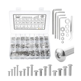 Mr. Pen- Nuts and Bolts Assortment Kit, 810 pcs, Stainless Steel, M3 M4 M5 M6 Button Head Socket Cap Screws Assorted Nuts and Bolts, Nut Bolt and Washer Assortment, Bolt and Nut Assortment