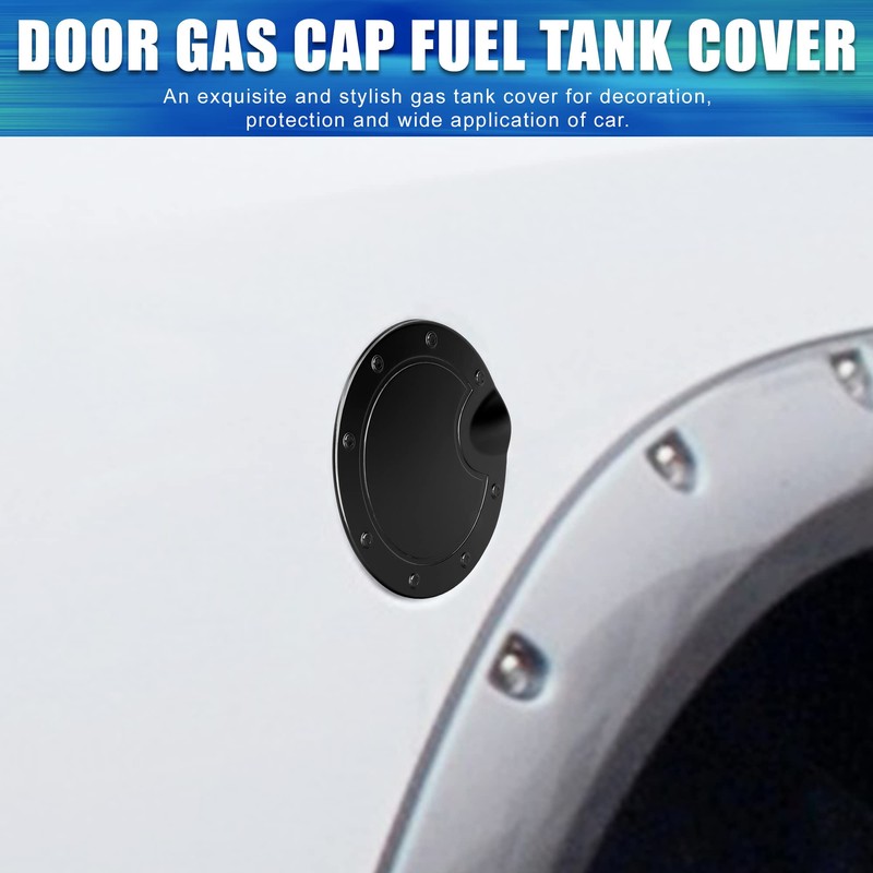 X AUTOHAUX Black Fuel Tank Cover Door Gas Filler Cover