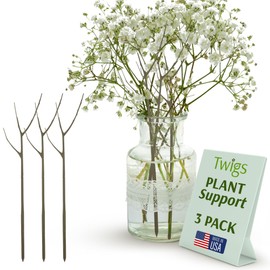 Twigs GA - Plant Support Stakes for Indoor & Outdoor Use, Durable Trellis Alternative for Climbing & Potted Plants, Houseplant Stem Holder Structures - Moonstone, 3 Pack, 22" L, Original