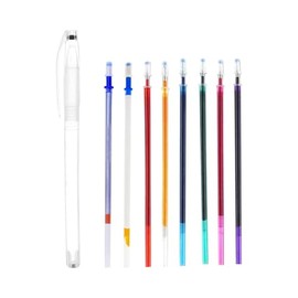 UUYYEO 5 Pcs Water Erasable Pens Fabric Paint Marker Pens Washable Fabric Markers Sewing Marker Pens with 40 PCS Heat Erasable Pen Refills for Dressmaking