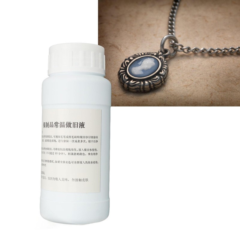 Silver Oxidizing Solution, 250ml Silver Jewelry Aging Liquid for Metal