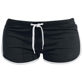 Urban Classics Women's Ladies French Terry Hotpants Shorts, Multicoloured (blk/wht 50), 12