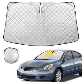 Rilsen Windshield Sun Shade for 2007 2008 2009 2010 2011 2012 Nissan Altima Thicken 4-Layer Foldable Front Window Sunshade Cover Sun Visor Protector Block UV Rays