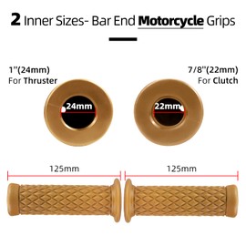 Motorcycle Grips Non Slip Rubber Bar End Thruster Grip 7/8" 22mm 24mm Motorcycle Comfort Hand Handlebar Grip Thruster Grip (Yellow)